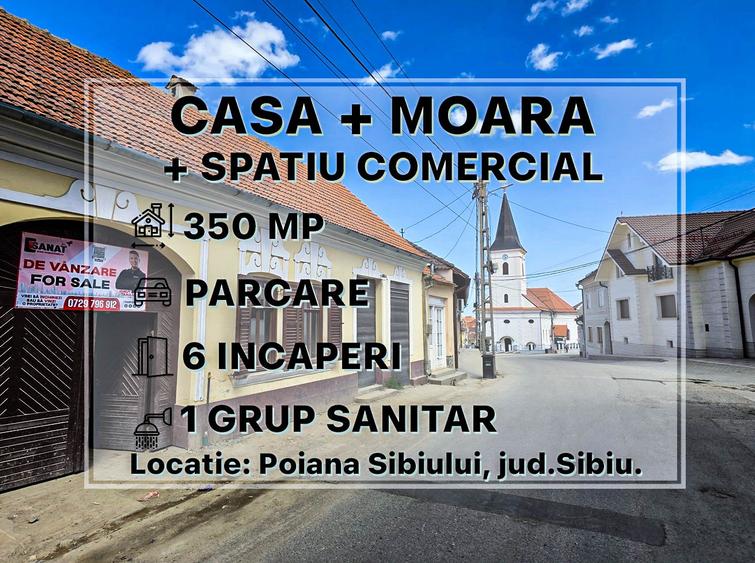 Casa + Moara + Spatiu Comercial, langa Primarie, 3 intrari |VIDEO
