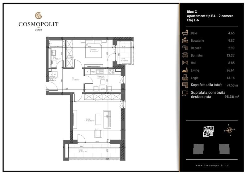 Apartament 2 camere - Bloc C