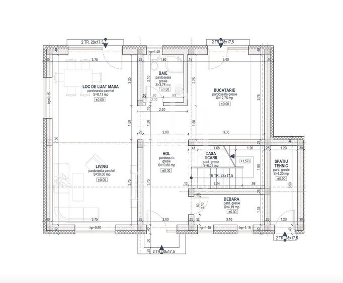 Casa individuala cu 4 camere, 125mp utili, 180mp curte libera - 1