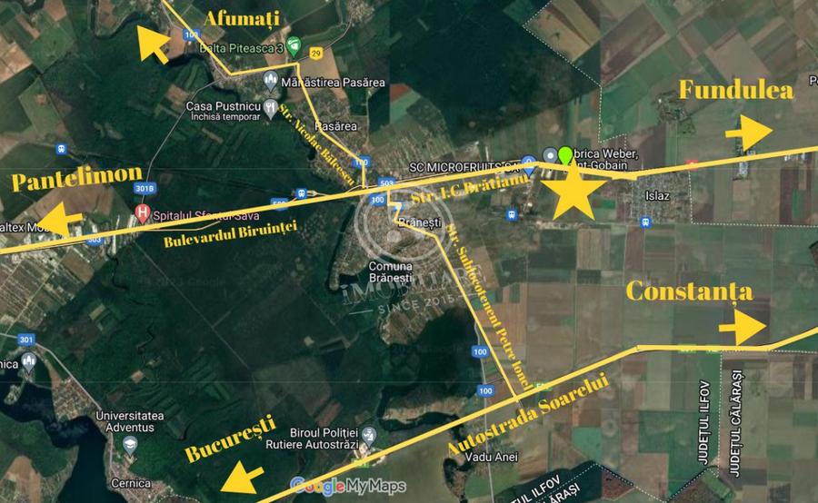Branesti- Teren Intravilan de Vanzare-Comision 0%