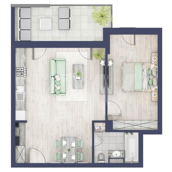Apartament 2 camere, etaj 3
