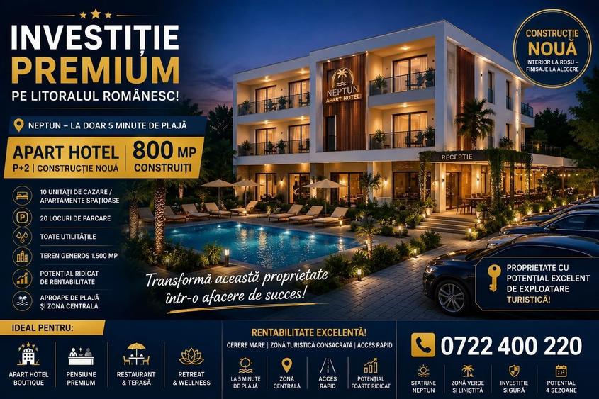 Pensiune deosebită de vânzare în Neptun – la doar 5 minute de plajă!