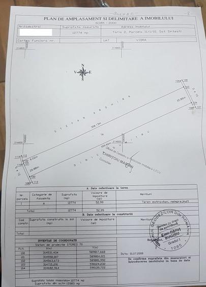 Teren extravilan Sintești 12774 mp
