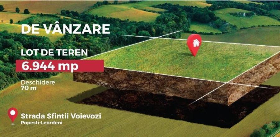 Vanzare teren intravilan, 6994 mp, deschidere ampla, Popesti-Leordeni