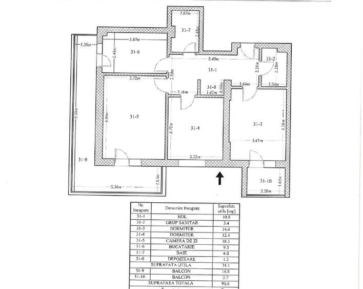 3 camere, 74mp interior, bloc nou, metrou 1 Decembrie, + terase 22mp