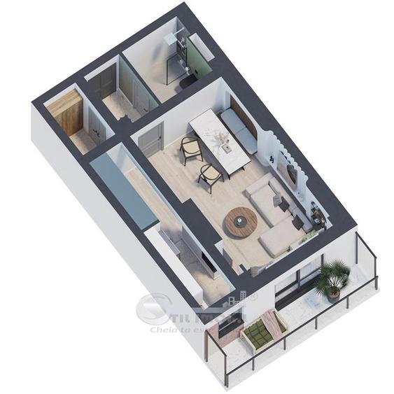 Apartament 1 cameră, 43.61 mp – finisaje premium | Comision 0%
