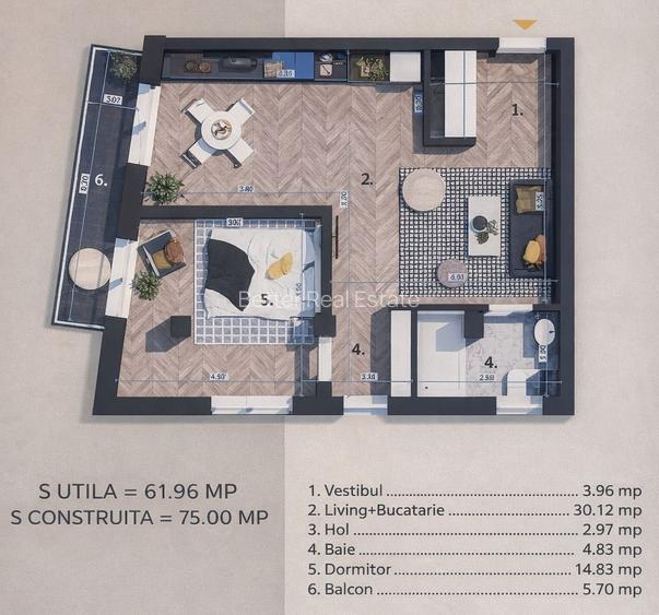 Apartament 2 camere open-space | Gura Siriului | Bloc nou 2026 | Parcare inclusă - 1