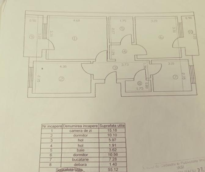 Apartament 3 camere Cantemir-Podu de Piatra, renovat, mobilat si utilat