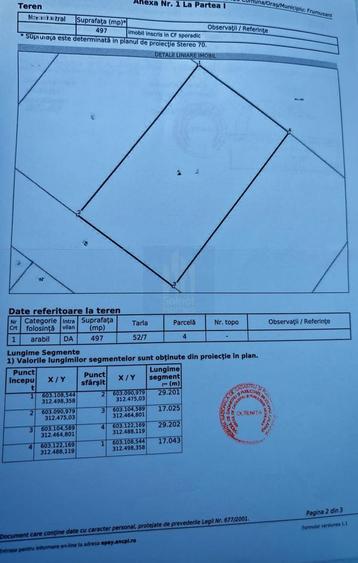 Teren Intravilan 497mp de Vanzare Padurisu *Calarasi*