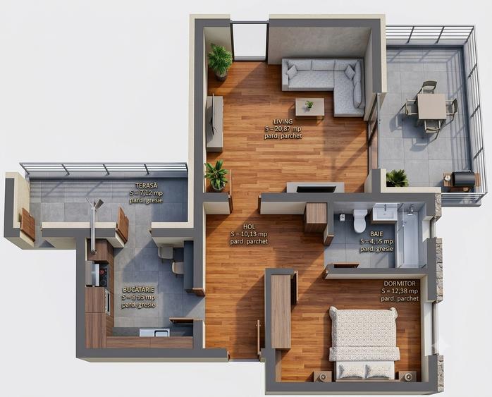 Apartament modern cu 2 camere și 2 terase generoase – Complex Eliza 2, Timișoara