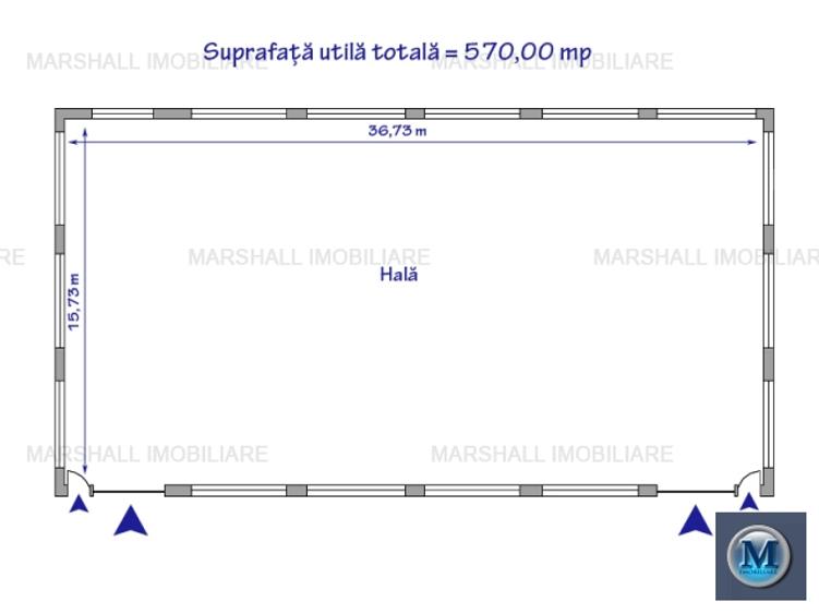 Spatiu industrial de inchiriat, zona Sud, 570 mp #15233