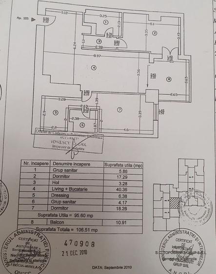 Apartament Delux 4 camere 106,51 mp Upground Residence-mobilat/utilat