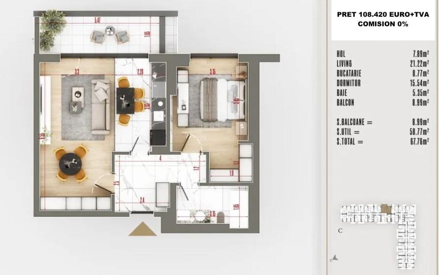 2 Camere Decomandat | 68 mp utili | Bloc nou 2025 | Pallady | 0%