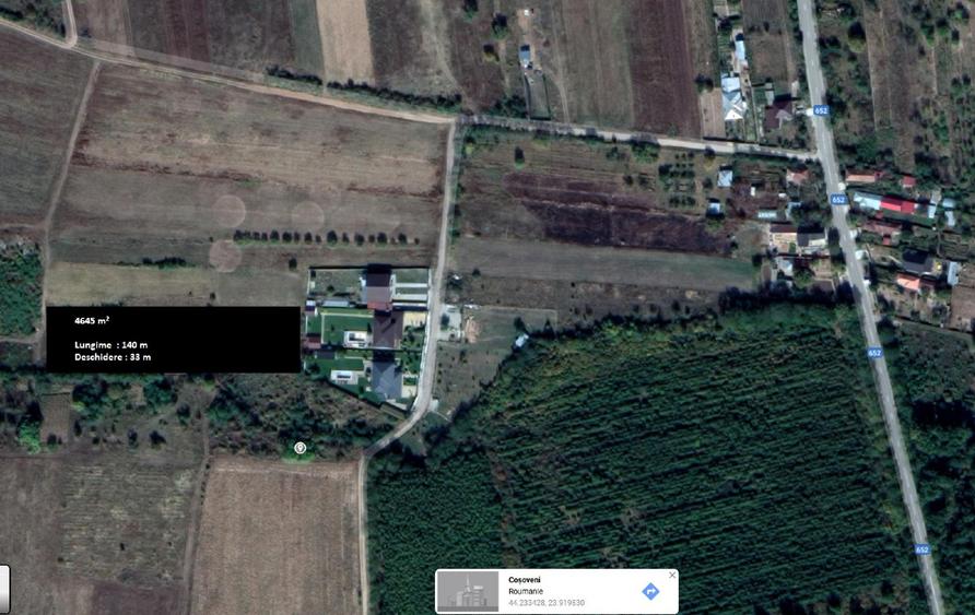 Teren Intravilan 4.645 mp Coșoveni (Aleea II 22 Decembrie) – 12€/mp