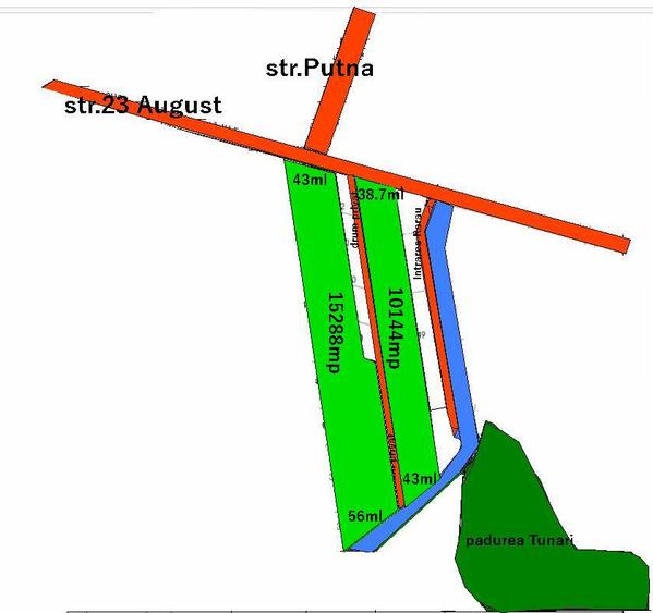Teren intrav. S.totala 25432mp(15288mp+10144mp)82ml desch.la DJ -str 23 august !