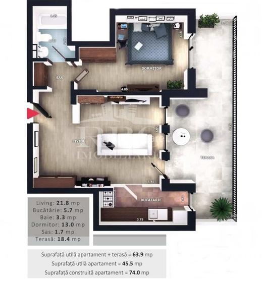 Apartamente cu 2 camere bloc nou in Floresti zona Vivo - 13