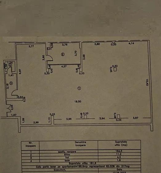 Spatiu comercial zona Vidin, Suprafata utila 181mp