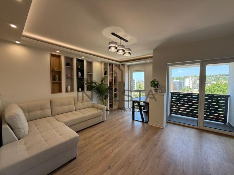 Apartament modern cu 2 camere, finisaje de lux, mobilat complet!