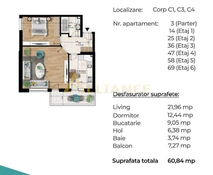 Apartament 2 camere decomandat [ 750m metrou Berceni]