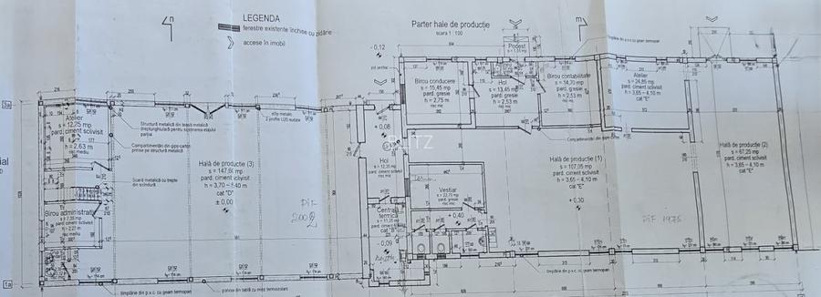 Hale industriale 561 mp, teren 2.827 mp – posibilă achiziție cu firmă