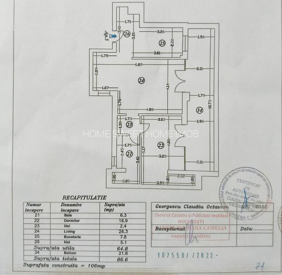 2 camere premium Floreasca 65 mp terasa 21 mp incalzire pardoseala et 1/6 - 16