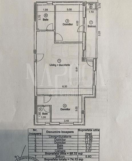 Apartament 3 camere de vanzare in Floresti