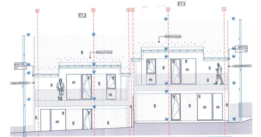 Proiect autorizat duplex (2 unitati) – teren intravilan 700 mp Chinteni