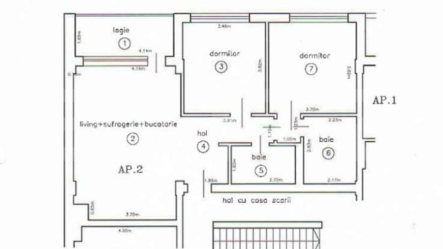 Apartament 3 camere, 75 mp, zona Elisabetin - restaurant Valahia - 7