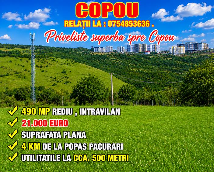 REDIU – 490 MP + COTĂ DE DRUM. DOAR 21.000 €.POSIBILITATE DE PLATĂ ÎN RATE