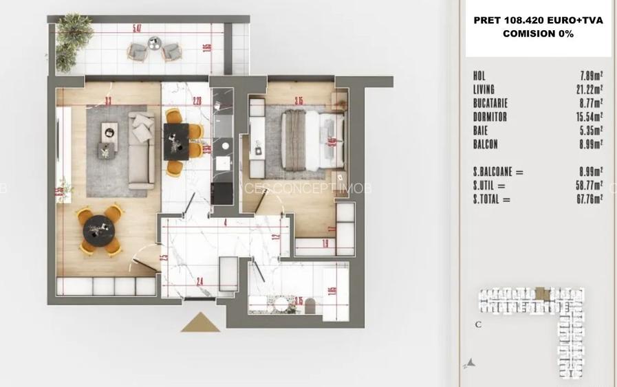 2 Camere Decomandat | 68 mp utili | Bloc nou 2025 | Pallady | 0% - 12