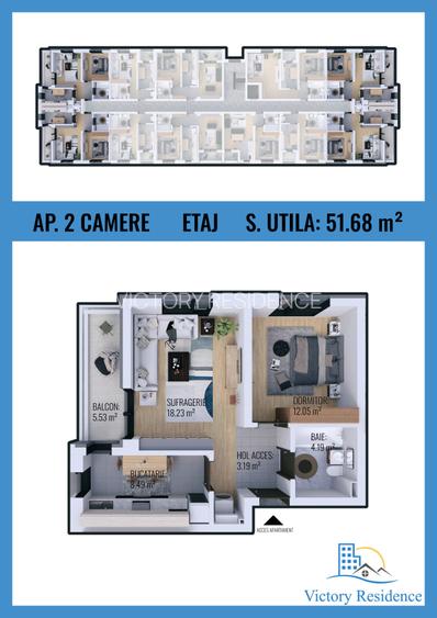 2 Camere, Victory Residence, Militari, Rezervelor 65, Predare la cheie - 1