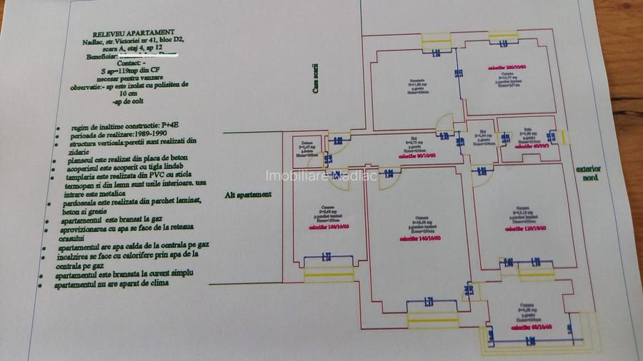 Apartament 4 camere  decomandate cu vedere pe doua parti in Nadlac - 7