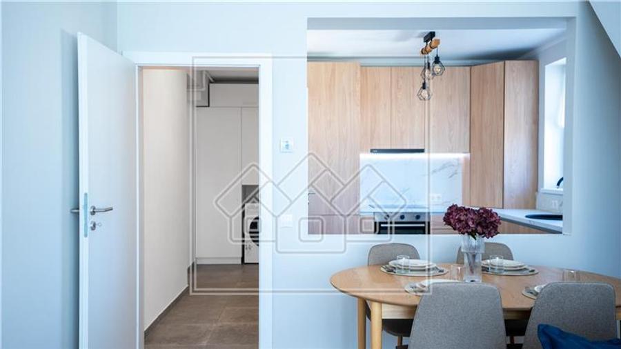 Penthouse mobilat complet, intabulat, 3 camere, aer conditionat