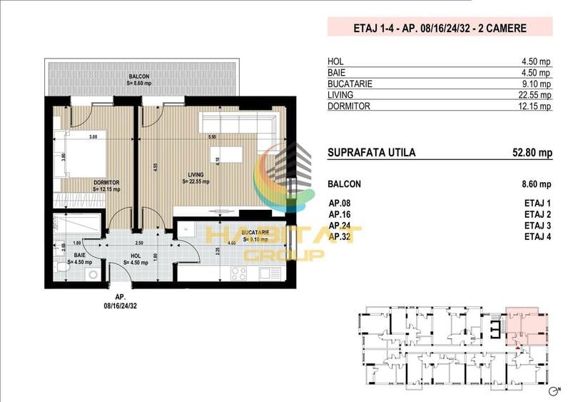 Apartament 2 Camere Sector 4 Grand Arena 61.9 Mp