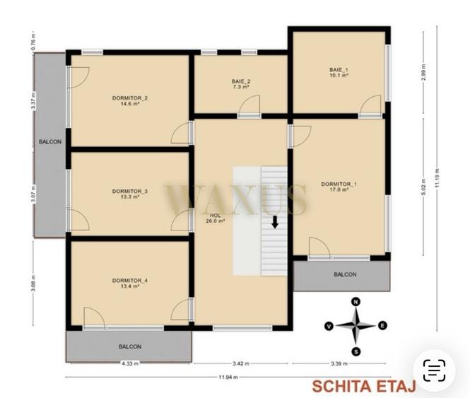 Casă Individuală, 200 mp utili, garaj 50 mp, Teren 500 mp