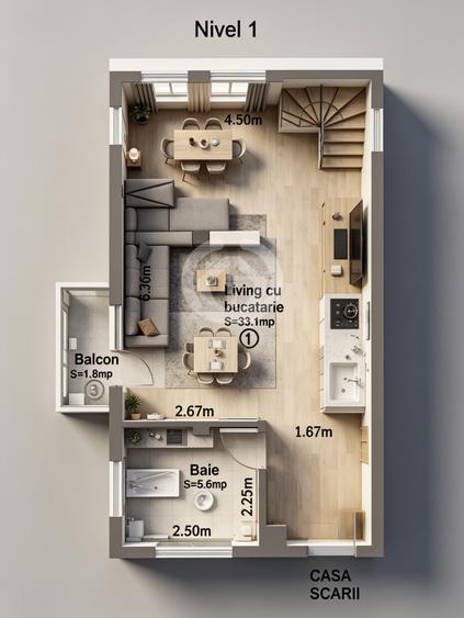 Apartament 3 camere | Complet mobilat și utilat | V Aaron, Sibiu
