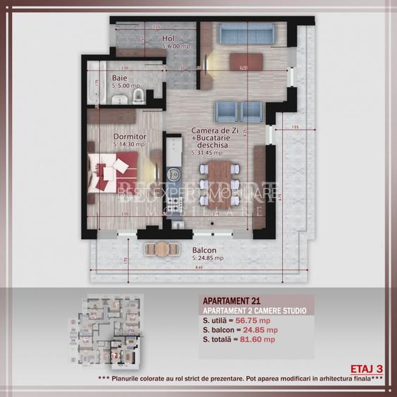 2 Camere | Încălzire în Pardoseală | 600 m STB - 2