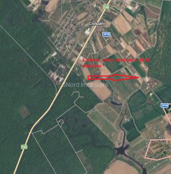 Teren intravilan 3.106 mp,  Izvorani, deschidere 148 ml la str. Complex Olimpic - 3
