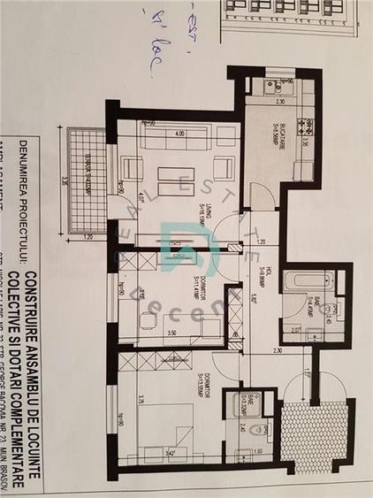 Apartament 3 camere, Tractorul, bloc nou, etaj intermediar