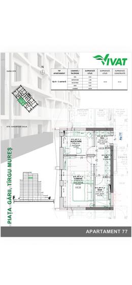 Apartament 2 camere tip studio – VIVAT Residence, Târgu Mureș
