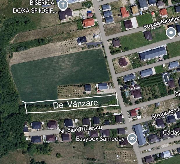 Teren intravilan Valea Lupului, Iași str 1 Decembrie, 3.271 mp, 19 ml deschidere, utilități, 53 €/mp