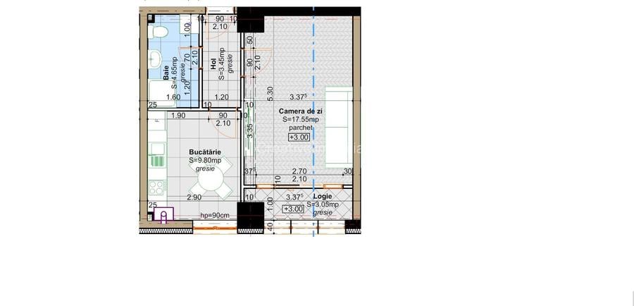 Apartament NOU cu 1 cameră, 39 mp, Bucătărie închisă - Preț promoțional - 8