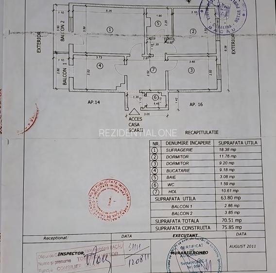 Apartament 3 camere decomandate/Zona Mioriței-Banca Națională/etaj 3 - 9
