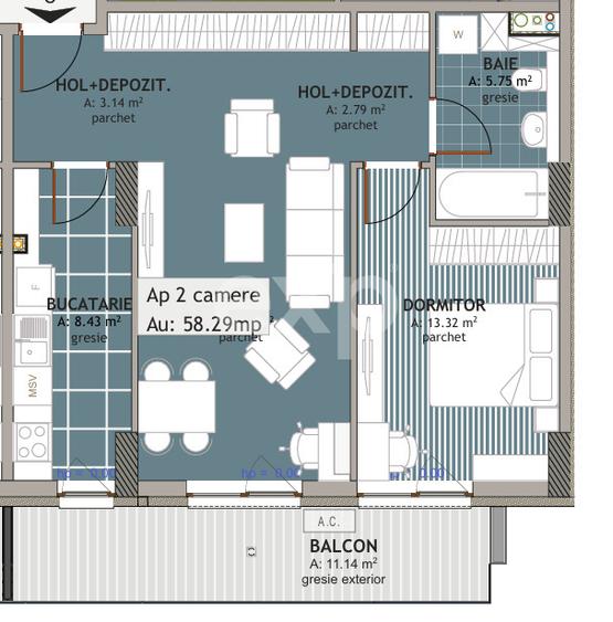 Apartament doua camere  în Elite City, Cluj-Napoca.
