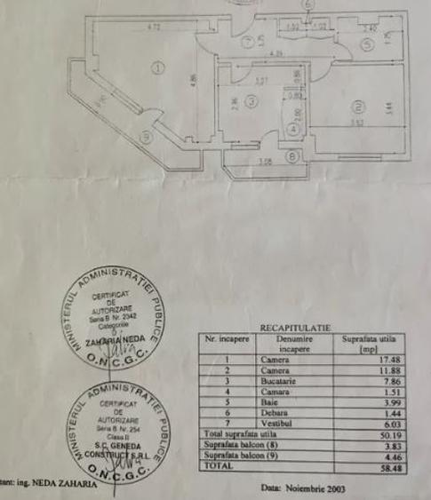 Apartament 2 Camere,13 Septembrie,bl.1998,DECOMANDAT,Amenajat,2 balcoane,Liber