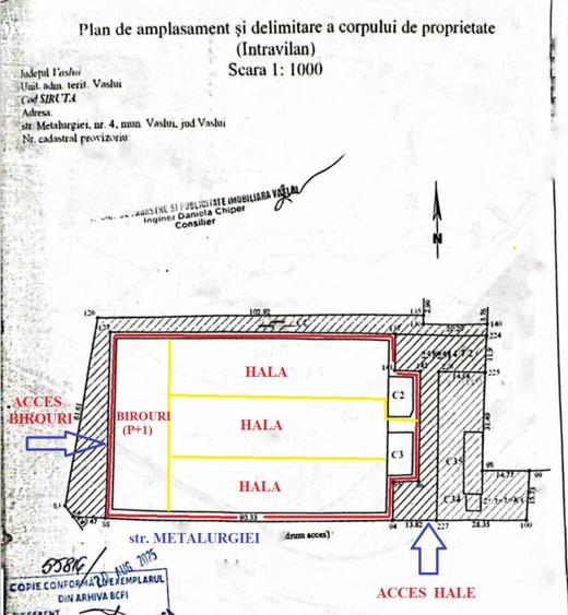 Vanzare/inchiriere FABRICA cu 3 HALE si BIROURI, zona industriala mun. VASLUI