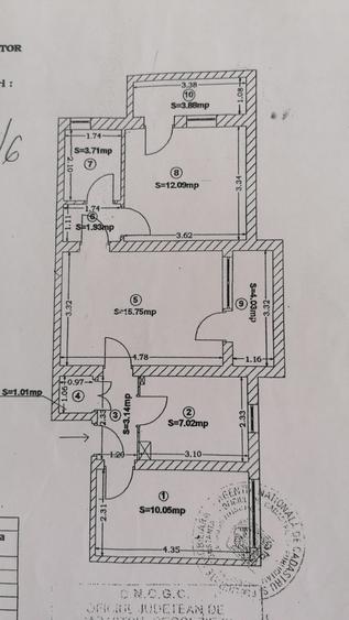 Etaj 1apartament 3Camere Tomis 1-Spitalul judetean
