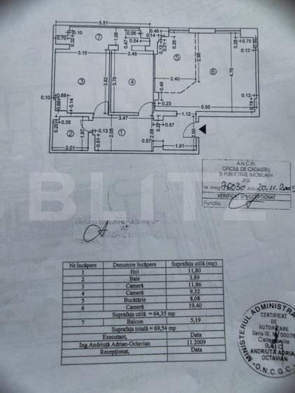 Apartament 3 camere, 65 mp, zona Frumoasa/Poitiers