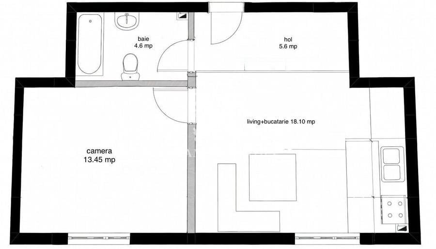 Apartament semidecomandat cu 2 camere la cheie, cartier Marasti