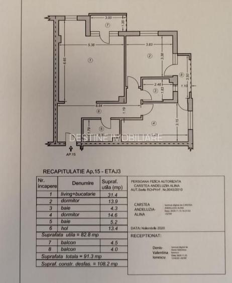 Apartament 3 camere + parcare Albert Meraki  91.3mp St. 2020 - 19